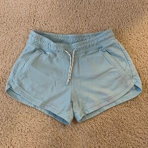 SALE! Athleta Girl Light Blue Pull-On Elastic Waist Shorts. Size: L (12).